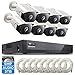 ONWOTE Wired 4K NVR PoE Security Camera System 4TB HDD, Human Vehicle Detection Trigger Color Night Vision, (8) 6MP 122° Wide Angle Commercial Bullet IP Cameras, 8 Channel 8MP NVR, CCTV Kit for Home