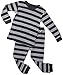Striped 2 Piece Pajama Set 100% Cotton (8 Years, Light & Dark Grey)