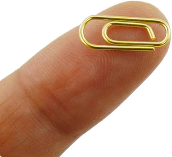 50 Count Gold Mini Paper Clips 3/5 Inch Tiny Paperclip