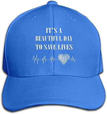 Ghtrh It's A Beautiful Day To Save Lives Rock Climbing Cap Adjustable Washed Dyed Cotton Ball Hat Royalblue