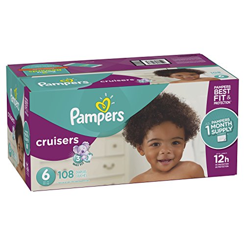 Pampers Cruisers Disposable Diapers Size 6, 108 Count, ONE MONTH SUPPLY