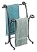 mDesign Decorative Metal Fingertip Towel Holder Stand for Bathroom Vanity Countertops to Display and Store Small Guest Towels or Washcloths, 2 Tiers - 13.6