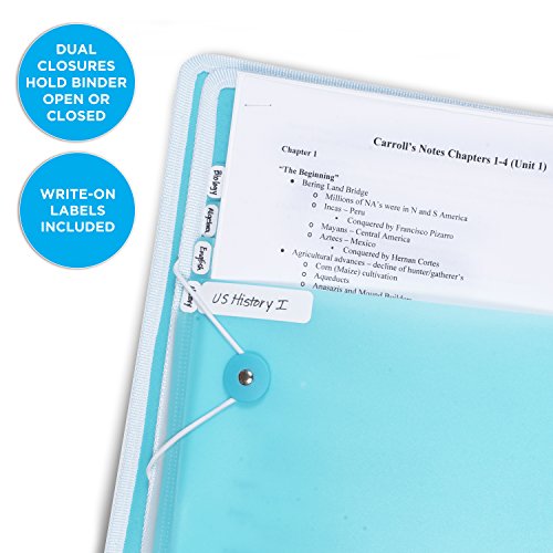 DocIt 4 Pocket Binder, Multi Pocket Folder and 1-inch 3 Ring Binder, Perfect for School, Office and Project Organization, Holds 300 Letter Size Papers, Blue (00939-BL) - Thumbnail 2