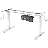 PrimeCables Dual-Motor Electric Height Adjustable Standing Desk Frame - Ergonomic Sit Stand Desk Legs with Memory Presets, 23