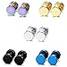 Rurah 5 Pairs Fashion Stainless Steel Cartilage Stud Earrings for Men Women Barbell Muti-color Colors Stud Earrings