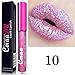 Hunputa Sexy 12 Colors Glitter Shimmer Metallic Matte Velvet Liquid Lipstick Glossy Lip-glossLip Cream (J)