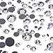 WILLBOND 1000 Pieces Mixed Size Hot Fix Round Crystal Gems Glass Stones Hotfix Flat Back Rhinestones (Clear Color)