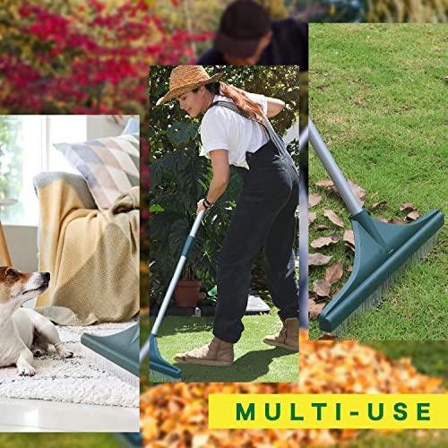 APARECIUM Turf Rake, Artificial Grass Broom Rake With Telescopic Steel