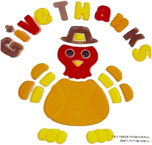 28 Count Gel Window Cling Decoration Fall Harvest Thanksgiving Turkey Pilgram Theme ~ Very Cute