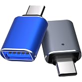 iDiskk USB C to USB Adapter (2 Pack), Data Transfer and Charging OTG | Compact Pocket-Sized Design,Wide Compatibility with iPhone 17/16/15/14/iPad/Android/Mac/Windows PC