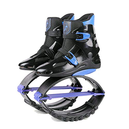 ZCOINS Unisex Kids Adults Anti-Gravity Running Boots Fitness Bounce Shoe Jumping Shoes 60-240 LBS (Black Blue, XL (Mens 8-10 for 200-240 lbs)).