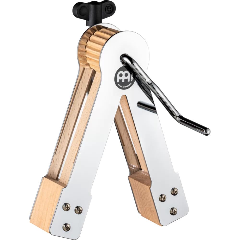 Meinl Percussion Orchestra Ratchet Instrument - Hand-cranked Ratchet - With Holder - Musical instrument - Steel / Pine, Chrome-plated / Natural (TMOR)