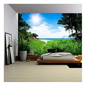 Mahe Island, Seyshelles, ANSE Intendance. The Island of Dreams for a Rest and Relaxation. - Removable Wall Mural | Self-Adhesive Large Wallpaper - 66x96 inches