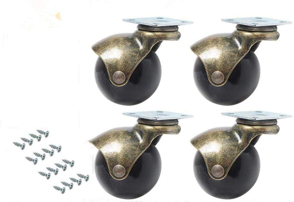 Manfrâ Floor Protector Rubber swivel caster office chair (Set of 4 with hardware) 50 mm wheels with stem or mounting plate Mounting options
