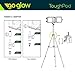 GoGlow LiteBook Bundle - Upgraded 2.0 TRIPOD INCLUDED - 30W Portable Rechargeable Day Light White Light (5000-5500k) Work Light, Camping, Garage or Auto Repair, Emergency (Green)