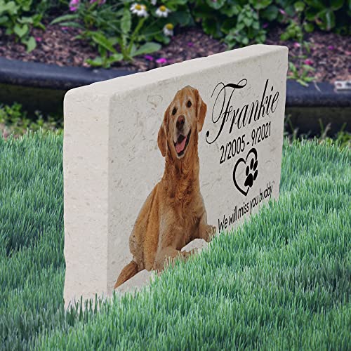Royal Matter Personalized Pet Memorial with Keepsake Photo on Limestone