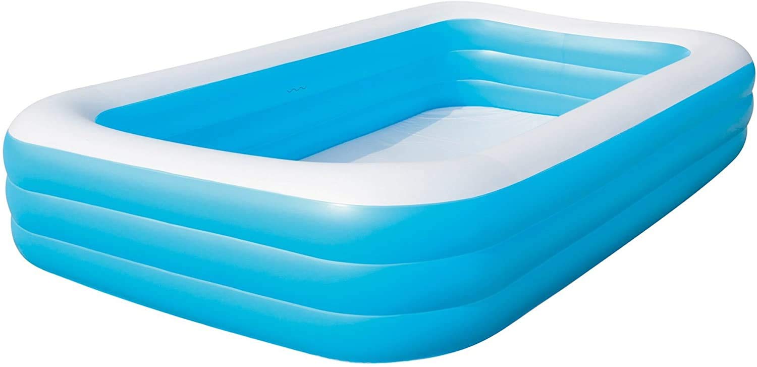 SURPZON Inflatable Pool, Rectangular Swimming Pool Giant Kiddie Pool for Toddlers, Kids, Family, Adults,Above Ground, Backyard, Outdoor 150x110x50cm