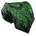Shlax & Wing Long Size Mens Necktie Paisley Dark Green Silk Tie Wedding New Design