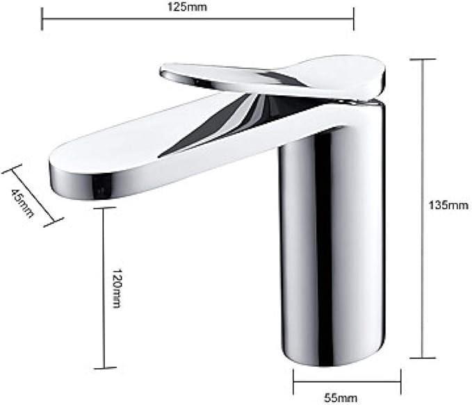 Grifo para lavabo de baño, diseño cromado y galvanizado, montaje en