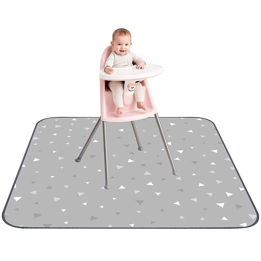 CASKIE Baby Splat Floor Mat for Under High Chair Arts Crafts, 51" Waterproof Anti-Slip Food Splash Spill Mat for Eating Mess, Washable Floor Protector Mat and Table Cloth