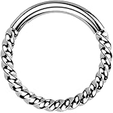 Pierced Owl 16GA ASTM F-136 Implant Grade Titanium Braided Hinged Segment Clicker Ring