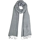 Humble Hilo Silk Blend Scarf Solid Colors Long Silk Neck Scarf for Women Large Pashmina Wrap