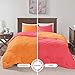 Comfort Spaces Vixie Reversible Comforter Set - Trendy Casual Geometric Quilted Cover, All Season Down Alternative Cozy Bedding, Matching Sham, Pink/Orange, Twin/Twin XL 2 piece