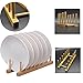 YWSHF Bamboo Wooden Dish Rack Dishes Drainboard Drying Drainer Storage Holder Stand Kitchen Cabinet Organizer for Dish,Plate,Bowl,Cup Pot,Lid,Book