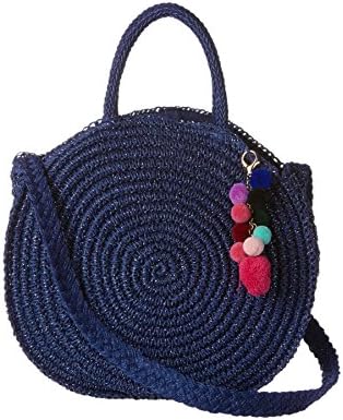 Muche et Muchette Women's Circle Straw Handbag Navy One
