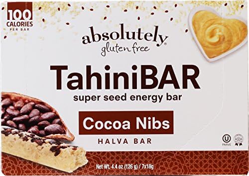 Absolutely Gluten Free "TahiniBAR" Super Seed Energy Bar with Cocoa Nibs, 7 count (2 Pack)