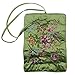 Gracallet Light Green Soft Silk Embroidery Brocade Peony Floral Print Fabric Jewelry Roll Travel Organizer