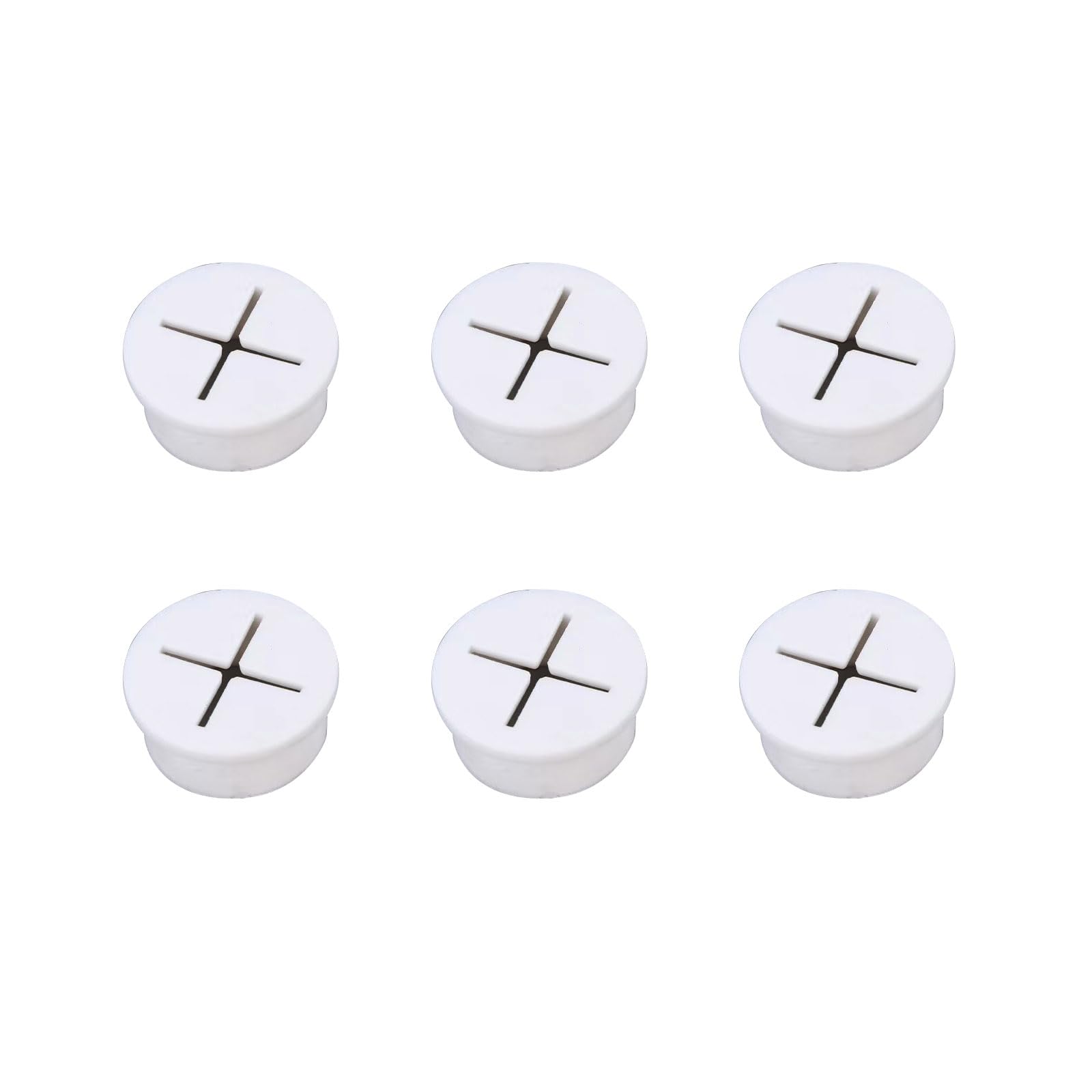 Leliafleury Cable Cord Grommet 6Pcs 20mm Wire Hole Cover Rubber Grommets Wire Cable Grommet Desk Grommets for Office Home Desk Table Wire Organizer (White)