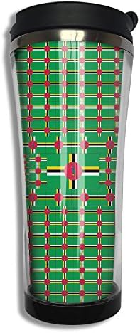 DELETIY Dominica Flag Travel Cup Mug Coffee Cup Tumbler Travel Stainless Steel Thermos(420 Ml 10.6 Oz)