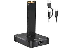 ELUTENG M.2 NVMe SSD Docking Station, M.2 NVME USB C Dock, 5 Gbps Hard Drive Tool Free NVMe & SATA for M Key, B+M Key, Suppor