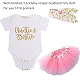 Baby Romper Headband Tutu Skirt 3Pcs Romper Clothes Set With Auntie's Bestie70