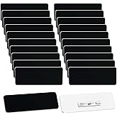 Breling 100 Pieces Name Tags with Pins 1 x 3 Inches Blank Name Tags Reusable ID Badge Holders with Clip for Office Workers Students Employee Custom(Black)