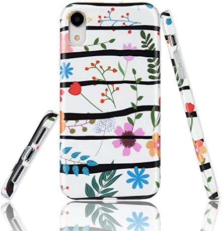 EUNSOUL iPhone XR Case, Matte Colorful Line Flower Design Slim Thin Soft Flexible Silicone Phone Case Cover with TPU Protective Bumper for iPhone XR 6.1¡±