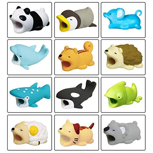 Cable Cord Protector Cute Cable Bites Animals for iPhone, Various Animal Cable Chompers Cable Chewers Cable Accessories Phone Cables Protects Creative Gifts for Most of Mobile Phone
