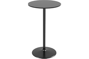 HOMCOM 40" Tall Round Bar Table, High Top Kitchen Table with Painted Top and Steel Frame, Modern Pub Table for 2, Easy Assemb