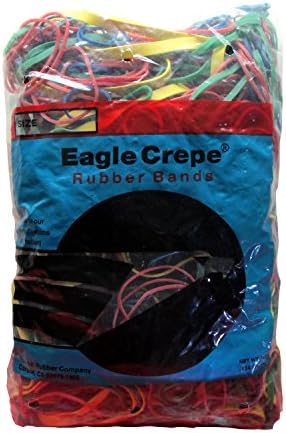Eagle Crepe Rubber Bands - Giant 1 Pound Bag - Assorted Colors and Sizes
