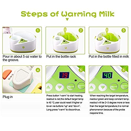 GL 2 in 1 Intelligent Bottle Sterilizer and Constant Temperature Bottle Warmer,Can Warm Milk and Sterilize Bottles Concurrently or Separately,Anti Dry-Heating