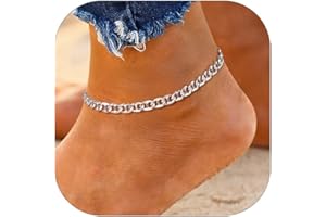 PROSILVER 925 Sterling Silver Ankle Bracelets For Women, Stylish Chain Anklets, Summer Beach Jewelry, 8.6-10.6 Inch Adjustable, Come with Box