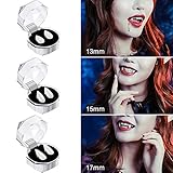 Bdwing Vampire Teeth Funny Horror Trick Toy Goofy Fake Vampire Fangs Dentures, Great Party Favors for Cosplay Prop Halloween Decoration Props Costume Accessory, 6pcs/3 Pairs(13mm 15mm 17mm)