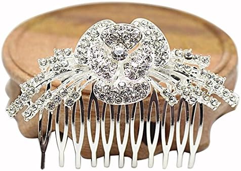 Shengxueer 1pc Sheeny Crystal Diamante Hair Comb Slide Decorative Hair Comb