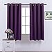 Nicetown Blackout Curtains Window Panel Drapes - (Deep Purple Color) Home Deco Romantic Drapery for Bedroom ,52W x 63L ,One Panel