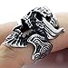 KONOV Gothic Casted Skull Stainless Steel Biker Mens Ring Black, Size 13