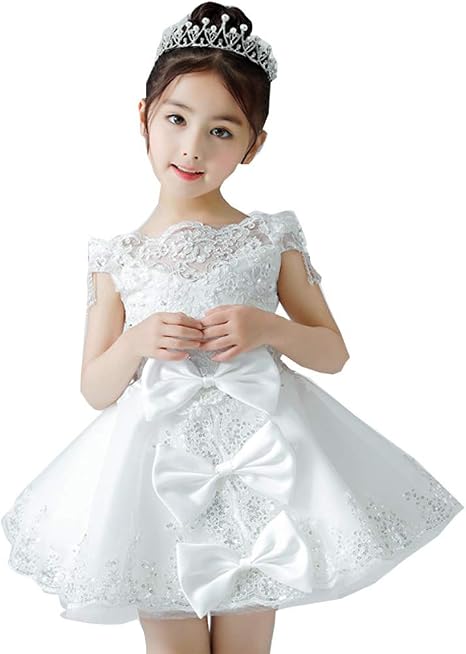 Amazon Co Jp 子供服 ダンス服 公演 ダンスコスチュームバースデープリンセスドレスふわふわフラワーガールキャットウォークショーの花 色 白い サイズ 90 ホーム キッチン
