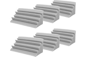 VOSAREA 6pcs Grey Flame Retardant Low Frequency Soundproofing Corner Bass Trap Panels 12x12x24cm for Studio