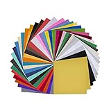 Vinyl Sheets 40 Pack 12" x 12" Premium Permanent Self Adhesive Vinyl Sheets for Cricut,Silhouette Cameo,Craft Cutters,Printers,Letters,Decals (35 Color)