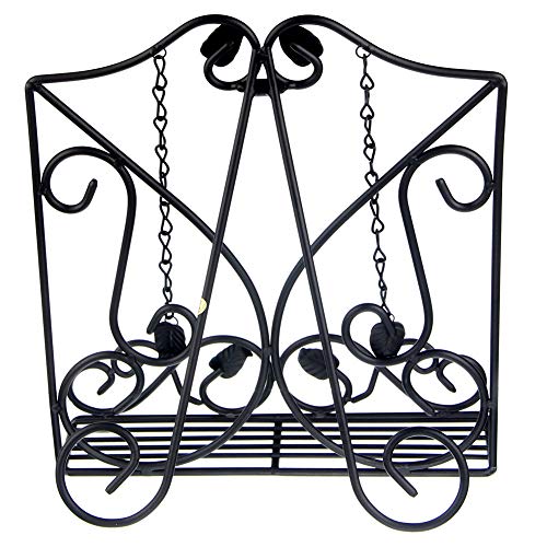 Kitchen Cookbook Holder Reading Rest Cookbook Stand Holder Foldable Tablet Cook Book Stand Bookrest with Adjustable Backing & Elegant Pattern (FBA-SPJ03-Black)